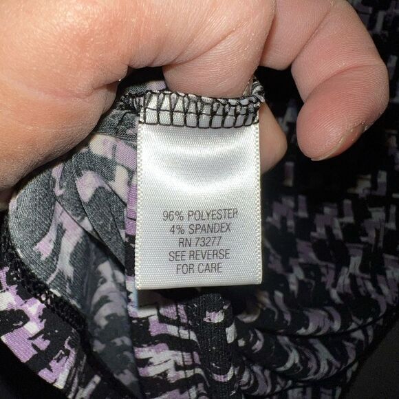 ❄️ APT 9 1/2 SLEEVE PURLE AND BLACK BLOUSE SIZE MEDIUM - Picture 6 of 6